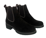 Becca Womens Studded Winter Fashion Ankle Faux Suede Ladies Ankle Boots Shoes Black