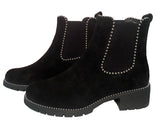 Becca Womens Studded Winter Fashion Ankle Faux Suede Ladies Ankle Boots Shoes Black