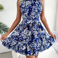 Women's Elegant Lace-Up Ruffled Floral Dress