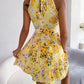 Women's Elegant Lace-Up Ruffled Floral Dress