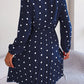 Women's elegant polka-dot lace-up waist long-sleeved pleated skirt