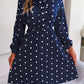 Women's elegant polka-dot lace-up waist long-sleeved pleated skirt