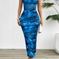 New style temperament tube top gradient dress