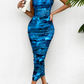 New style temperament tube top gradient dress