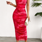 New style temperament tube top gradient dress