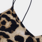 Suspender Sleeveless V-neck Leopard Snake Print Dress Fashion Sexy Midi Dress