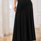 Casual solid color knitted A-line slightly stretch skirt