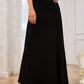 Casual solid color knitted A-line slightly stretch skirt
