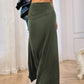 Casual solid color knitted A-line slightly stretch skirt