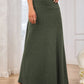 Casual solid color knitted A-line slightly stretch skirt