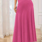 Casual solid color knitted A-line slightly stretch skirt