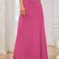 Casual solid color knitted A-line slightly stretch skirt