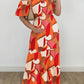 Women's high waist stitching contrast color one shoulder short sleeve dress