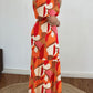 Women's high waist stitching contrast color one shoulder short sleeve dress