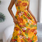 Women's flower tie waist suspender skirt holiday beach dress
