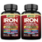 Parrox Elemental-Iron: Slow-Release Iron with Probiotics, Beetroot, Turmeric & B Vitamins – 2 Pack, 60 Capsules Each