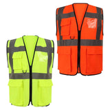 William Mens High-Visibility Reflective Safety Vest with Multi-Purpose Pockets