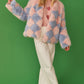 Delilah Pink Blue Faux Fur Jacket