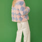 Delilah Pink Blue Faux Fur Jacket