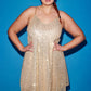 Gold Sequin Lightweight Curve Size Mini Swing Dress