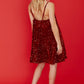 Red Sequin Cami Ruffle Dress