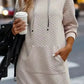 Kangaroo Pocket Quilted Hooded Dress