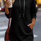 Kangaroo Pocket Quilted Hooded Dress