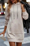 Kangaroo Pocket Quilted Hooded Dress
