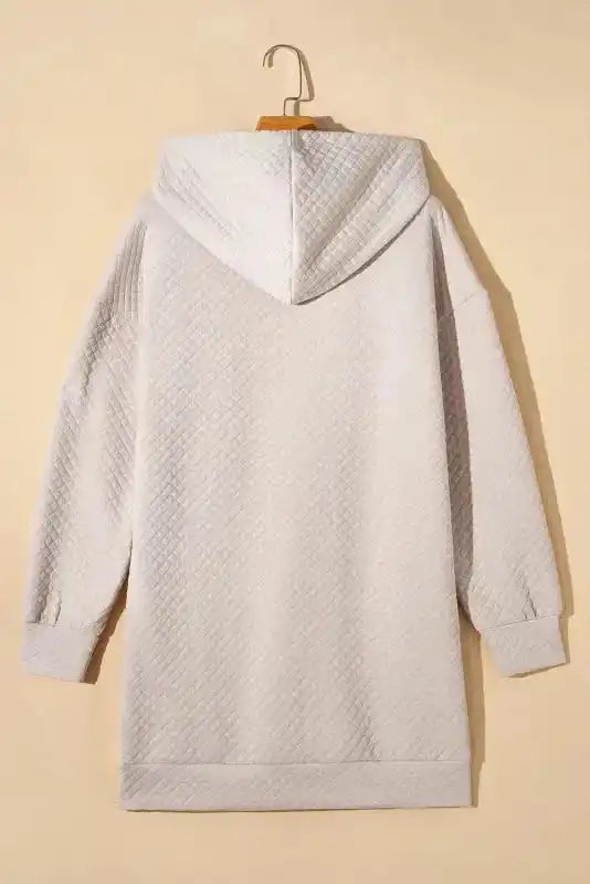 Kangaroo Pocket Quilted Hooded Dress