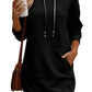 Kangaroo Pocket Quilted Hooded Dress