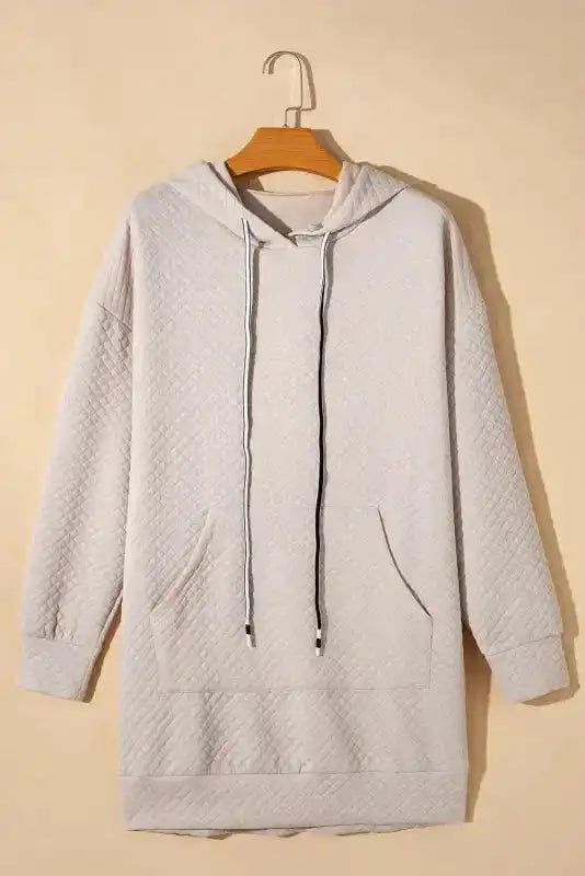 Kangaroo Pocket Quilted Hooded Dress
