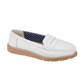 ladies White leather loafers shoes