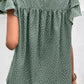 Laurel Green Dotted Ruffle Sleeve Blouse