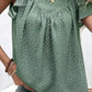 Laurel Green Dotted Ruffle Sleeve Blouse