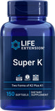 Life Extension Super K – Vitamin K1 & K2 (MK4 & MK7), 150 Softgels