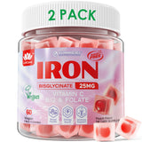 LILICARE Vegan Iron Gummies 25mg for Women – Sugar Free Peach Flavor, Vitamin C, Methyl B12, Folate | 60 Count (Pack of 2)