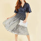 Yumi Navy and Silver Ombre Sequin Midi Wrap Dress