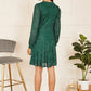 Mela Green Sequin Long Sleeve Frill Wrap Dress