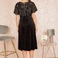Yumi Black Embellished Velvet Wrap Skater Midi Dress