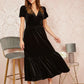 Yumi Black Velvet Midi Dress