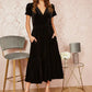 Yumi Black Velvet Midi Dress