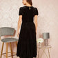 Yumi Black Velvet Midi Dress
