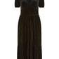 Yumi Black Velvet Midi Dress