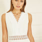 Yumi White Lace Trim Cotton Midi Sun Dress