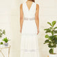 Yumi White Lace Trim Cotton Midi Sun Dress