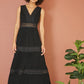 Yumi Black Lace Trim Cotton Midi Sun Dress