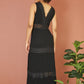 Yumi Black Lace Trim Cotton Midi Sun Dress