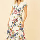 Mela Ivory Floral Wrap Dip Hem Dress