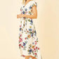 Mela Ivory Floral Wrap Dip Hem Dress