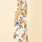 Mela Ivory Floral Wrap Dip Hem Dress